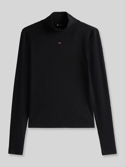 Tommy Jeans Slim Fit Langarmshirt mit Mock Neck Black 2