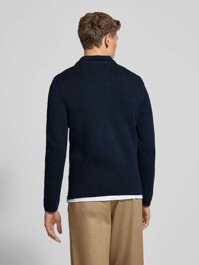 Marc O'Polo Regular fit gebreid jack van puur katoen Marineblauw - 5