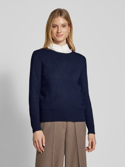 Christian Berg Woman Gebreide pullover met ribboorden, model 'Aliv' Donkerblauw - 4