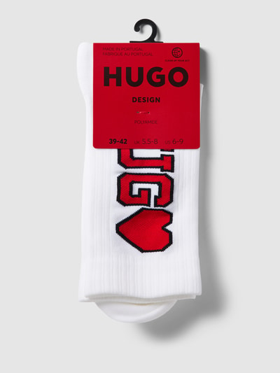 HUGO Socken mit Label-Print Modell 'LOVE' Weiss 3