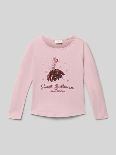 s.Oliver RED LABEL Bluzka z długim rękawem o kroju regular fit z mieszanki dżerseju i bawełny Jasnoróżowy 1