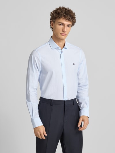 Tommy Hilfiger Tailored Slim fit zakelijk overhemd van puur katoen Bleu - 4