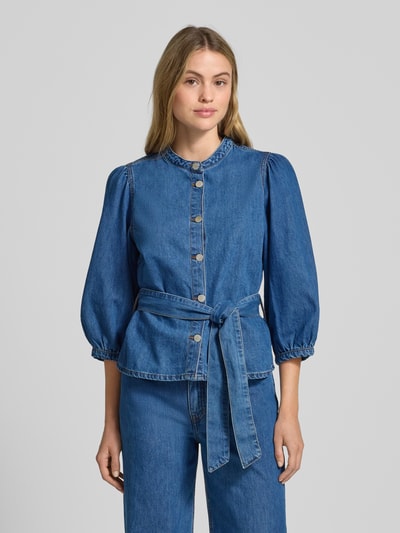 MSCH Copenhagen Jeansblouse met strikceintuur, model 'Rylan Elena' Jeansblauw - 4