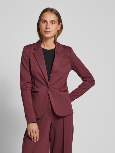 ICHI Slim fit blazer met paspelzakken, model 'KATE' Bordeaux - 4