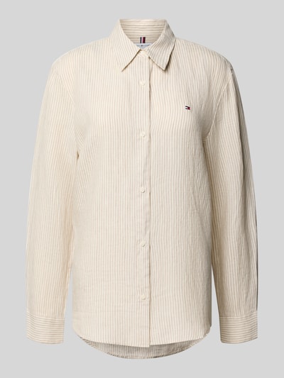 Tommy Hilfiger Regular Fit Hemdbluse aus reinem Leinen Ecru 2