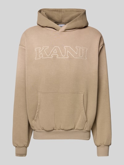 KARL KANI Regular fit hoodie met logostitching, model 'Retro' Middenbruin - 2