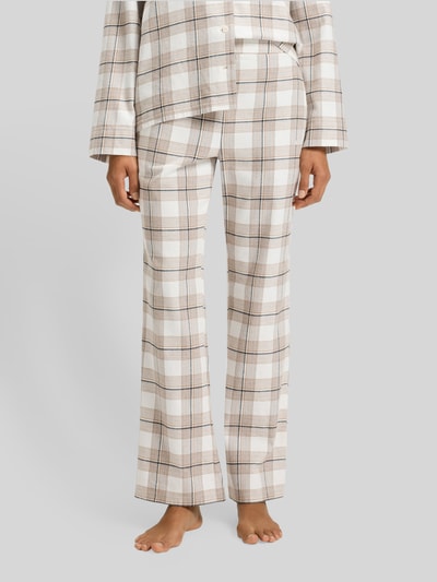 BOSS Spodnie od piżamy o kroju regular fit z mieszanki bawełny i wiskozy model ‘HOLIDAY’ Beżowy 4