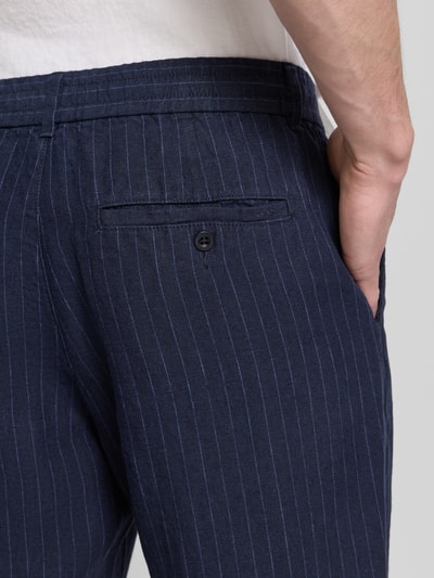 GANT straight fit linnen broek met achterzakken Marineblauw - 3