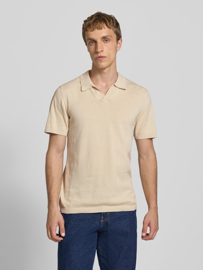 Blend Regular Fit Poloshirt in Strick-Optik Modell 'Bray' Sand 4
