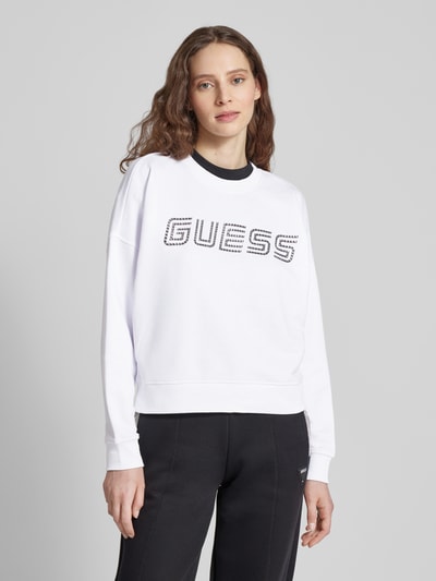 Guess Activewear Bluza z obniżonymi ramionami i nadrukiem z logo Biały 4