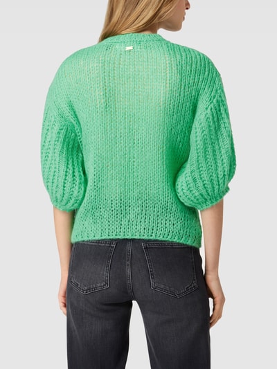 POM Amsterdam Gebreide pullover met 3/4-mouwen, model 'Dreamy' Groen - 5