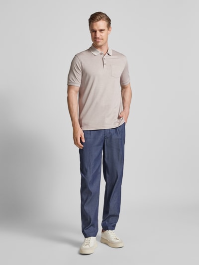 bugatti Regular fit poloshirt met borstzak Beige - 1