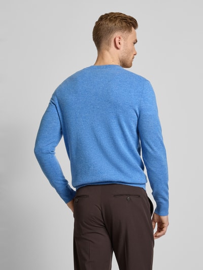 Christian Berg Men Wollpullover mit V-Ausschnitt und Kaschmir-Anteil Bleu Melange 5