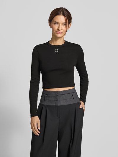 HUGO Regular fit shirt met lange mouwen van katoenmix, model 'DAFILOMENA' Zwart - 4