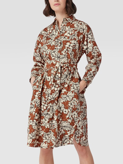 Weekend Max Mara Knielange jurk met all-over motief, model 'Hilde' Camel - 4