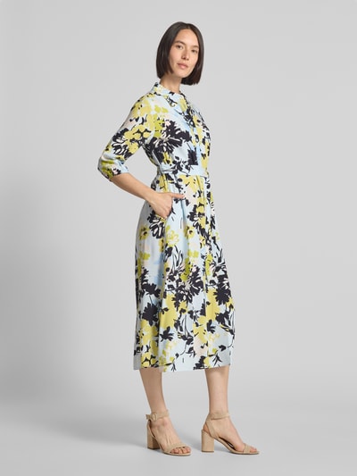 comma Hemdblusenkleid mit Bindegürtel Gruen 1