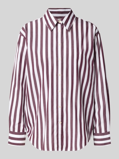 GANT Relaxed Fit Langarmbluse aus reiner Baumwolle  Bordeaux 1