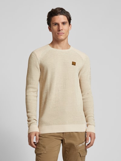 PME Legend Gebreide pullover met labeldetail Offwhite - 4