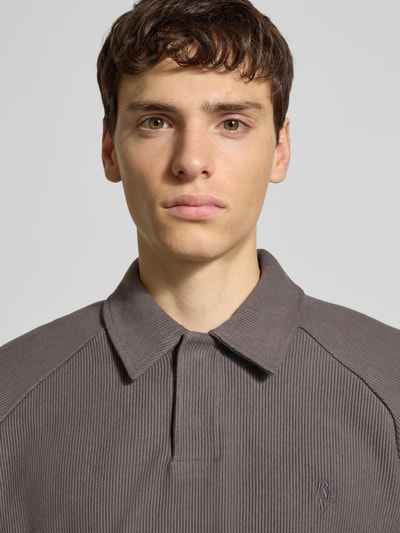 REVIEW Sweatshirt met polokraag Donkergrijs - 3