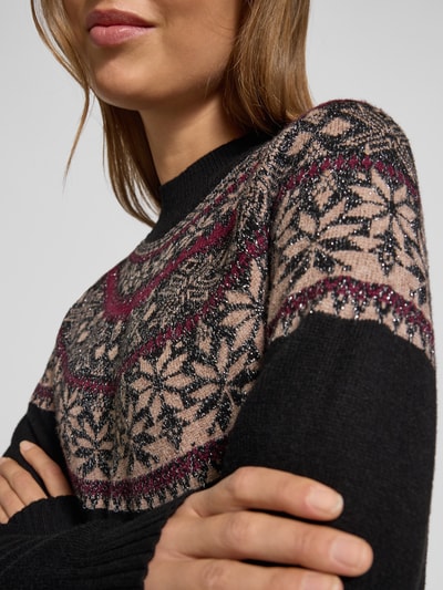 Christian Berg Woman Gebreide pullover met opstaande kraag Zwart - 3