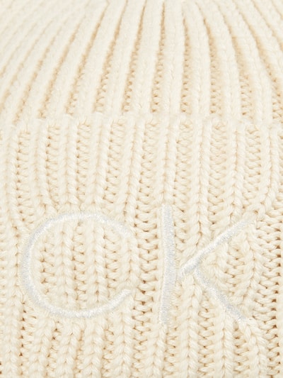 CK Calvin Klein Beanie mit Label-Stitching Offwhite 2