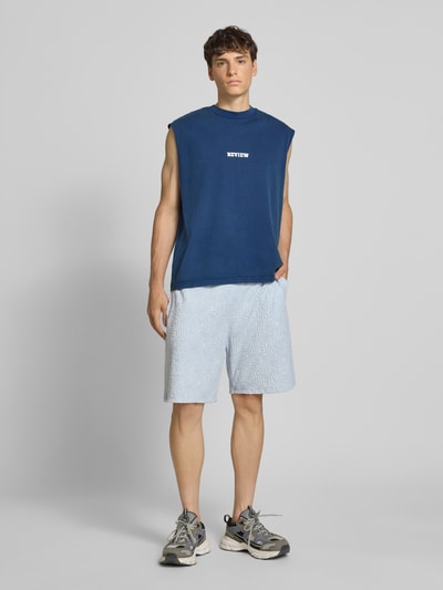 REVIEW Tanktop mit Label-Print Dunkelblau 1