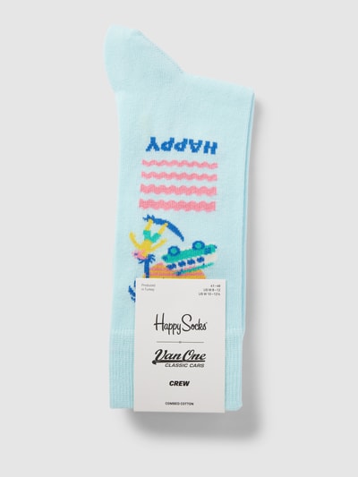 Happy Socks Sokken met motiefprint, model 'Happy Sunset Sock' Lichtblauw - 3