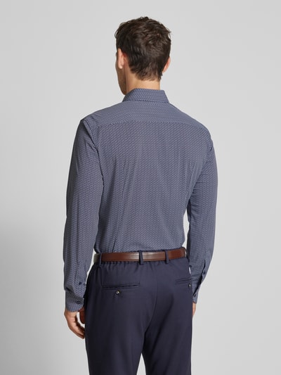 BOSS Slim fit zakelijk overhemd met kentkraag, model 'Hank' Marineblauw - 5