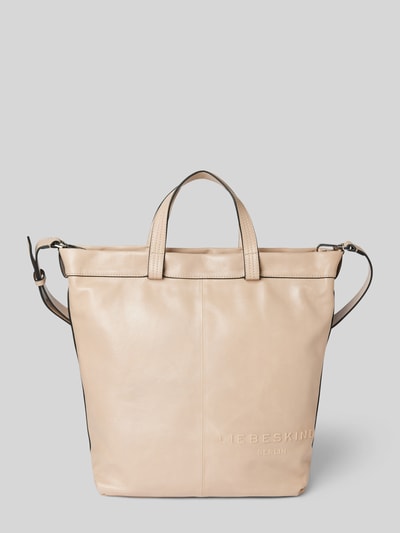 LIEBESKIND BERLIN Tote bag van puur leer met labeldetail, model 'Elvira' Taupe - 2