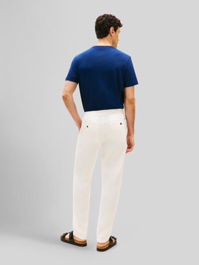 Tommy Hilfiger Tapered chino van linnenmix met trekkoord model 'HARLEM' Offwhite - 5