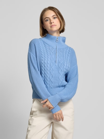 Only Oversized Troyer mit Strickmuster Modell 'DORITTA' Hellblau 4