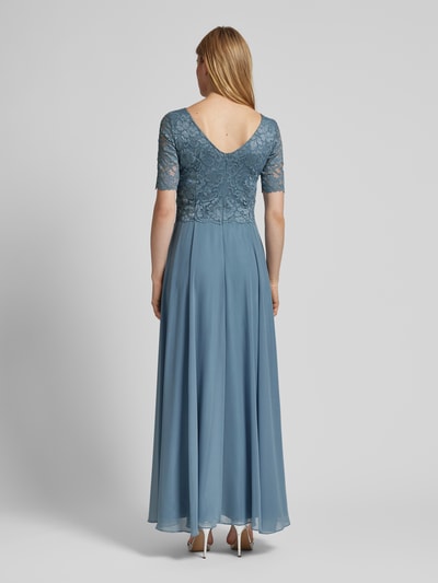 Vera Mont Abendkleid mit Spitzenbesatz Rauchblau 5