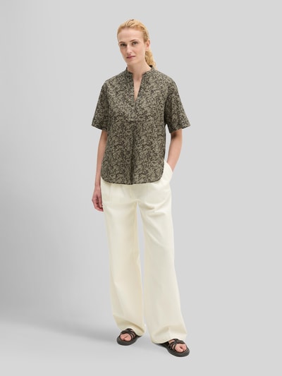 Marc O'Polo Regular Fit Kurzarmbluse aus reiner Baumwolle Oliv 1