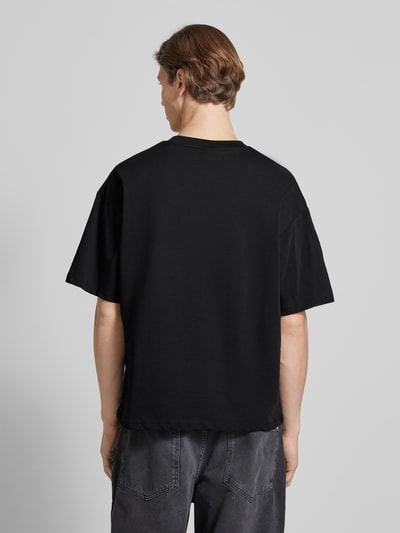 REVIEW Oversized T-Shirt mit Label-Print Black 5