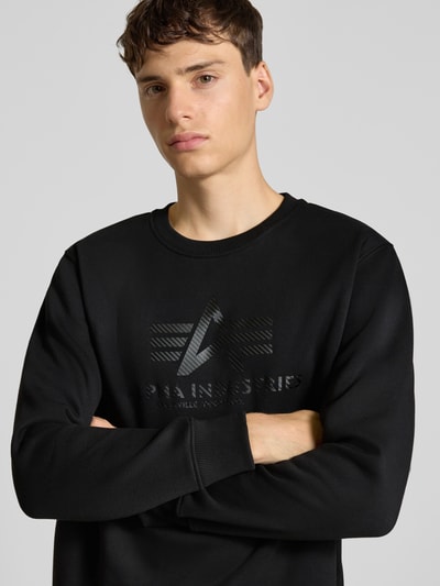 Alpha Industries Sweatshirt mit Logo und Rundhalsausschnitt Black 3