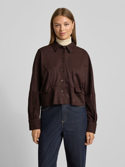 Someday Blazer mit Knopfleiste Modell 'Nylia' Dunkelbraun 4