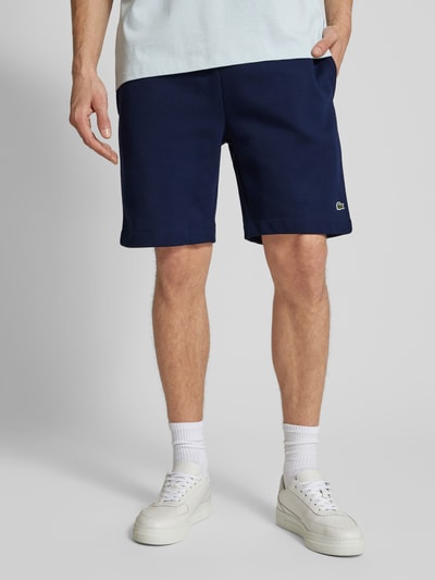 Lacoste Regular fit sweatshorts met labelbadge Marineblauw - 4