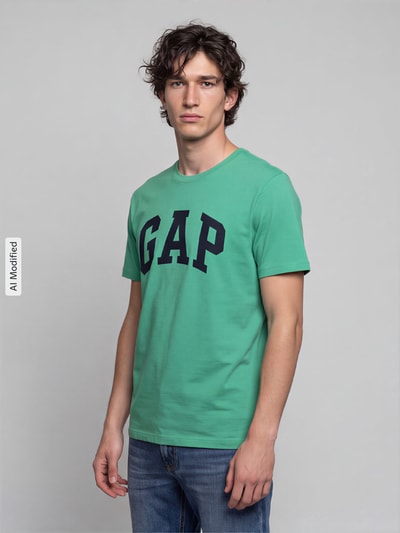 GAP Regular Fit T-Shirt aus reiner Baumwolle Modell 'EVERYDAY SOFT' Gruen 4
