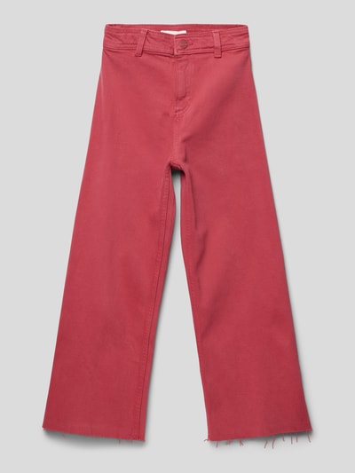 Mango Regular Fit Jeans mit offenem Saum Rot 1