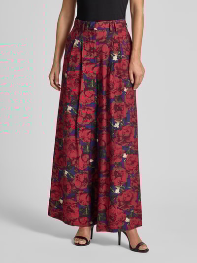 GUIDO MARIA KRETSCHMER WOMAN Spodnie materiałowe o szerokim kroju z mieszanki wiskozy model ‘Finja’ Czerwony 4