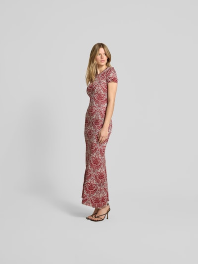 Rabanne Maxikleid mit Rundhalsausschnitt Rot 1