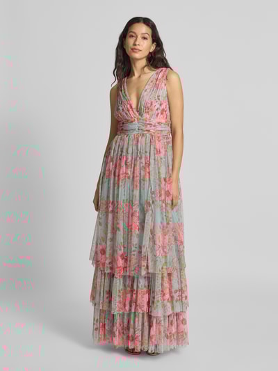 LACE & BEADS Cocktailkleid im Stufen-Look Hellblau 4