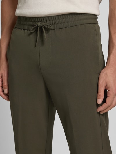 Lindbergh Stoffen broek met elastische band Donkergroen - 3