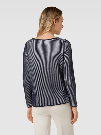 Christian Berg Woman Strickpullover in Ripp-Optik Dunkelblau 5