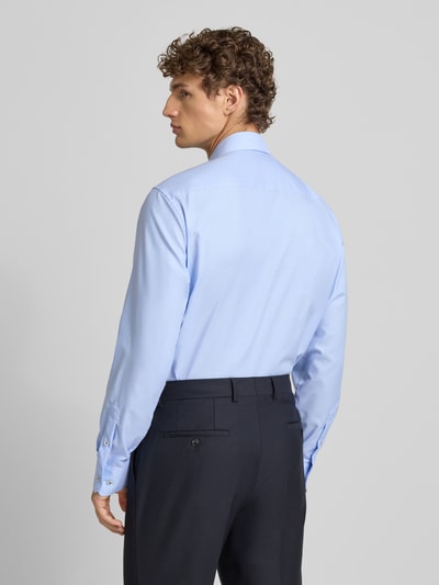 ETERNA Comfort fit zakelijk overhemd van katoen met kentkraag Bleu - 5