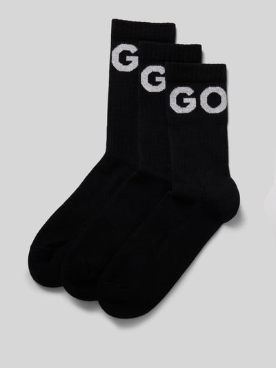 HUGO Socken mit Statement-Print im 3er-Pack Black 1