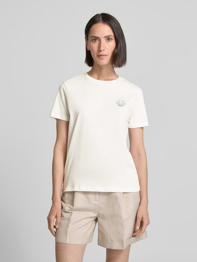 ICHI T-Shirt mit Motiv-Stitching Modell 'CAMINO' Weiss 4