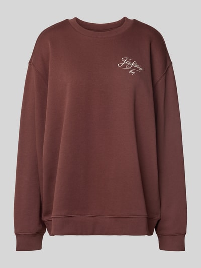 HUGO Relaxed fit sweatshirt van puur katoen Chocoladebruin - 2