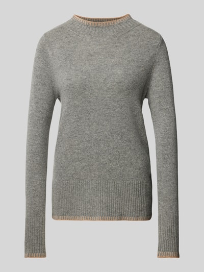 Christian Berg Woman Wollpullover mit Stehkragen Mittelgrau Melange 2