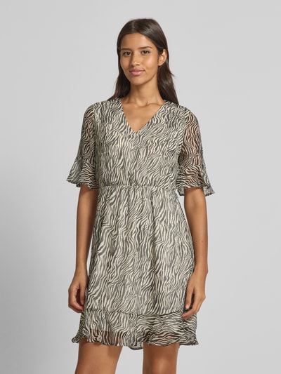 Vero Moda Tailliertes Minikleid mit V-Ausschnitt Modell 'SMILLA' Black 4